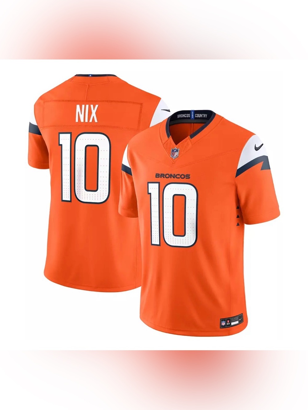 Nike Men's Denver Broncos Brilliant Orange Bo Nix #10 Limited Jersey